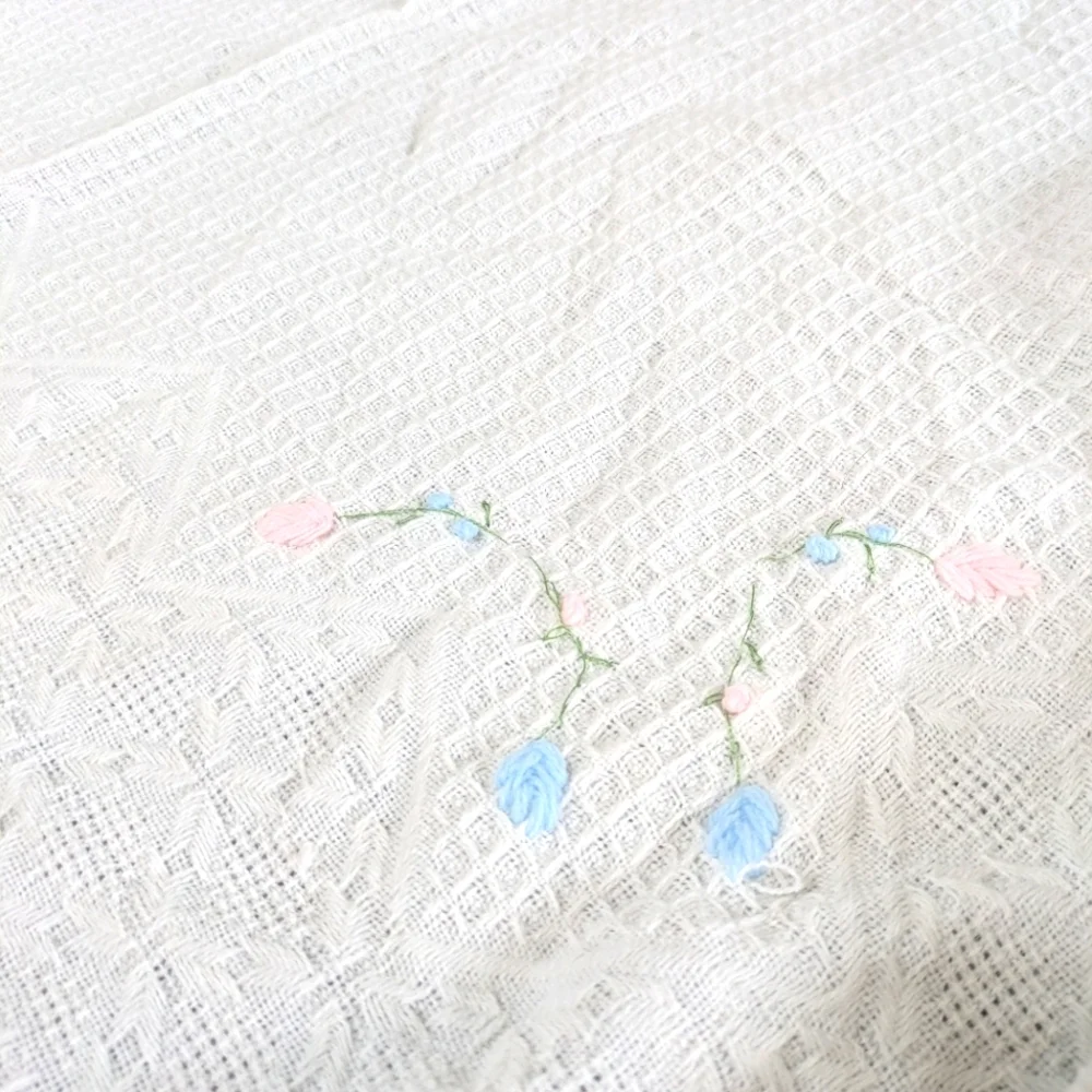 Vintage Waffle‎ Knit Baby Blanket Delicate Soft Ligtweight